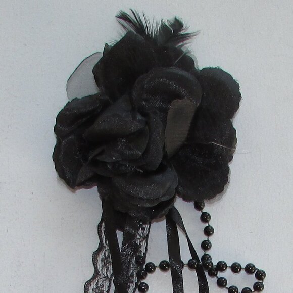 Black Jacquard Lace Ruffle Skirted Corset Dress - NEW - Picture 8 of 13